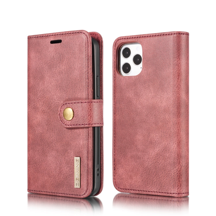 For iPhone 12/12 Pro DG.MING Crazy Horse Texture Detachable Magnetic Leather Case