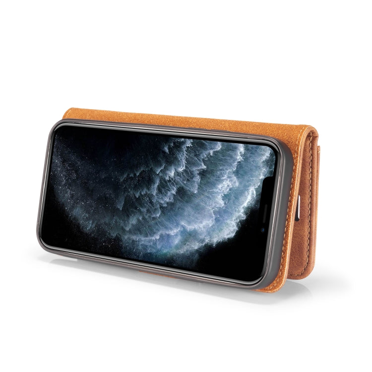 For iPhone 12/12 Pro DG.MING Crazy Horse Texture Detachable Magnetic Leather Case