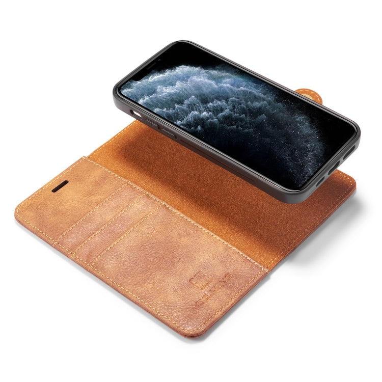 For iPhone 12/12 Pro DG.MING Crazy Horse Texture Detachable Magnetic Leather Case