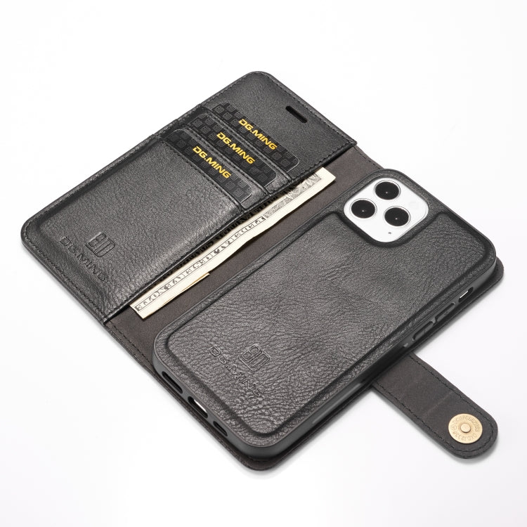 For iPhone 12/12 Pro DG.MING Crazy Horse Texture Detachable Magnetic Leather Case