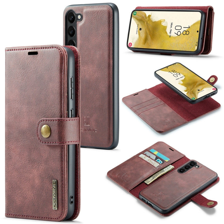 For Samsung Galaxy S23 5G DG.MING Crazy Horse Texture Detachable Magnetic Leather Case
