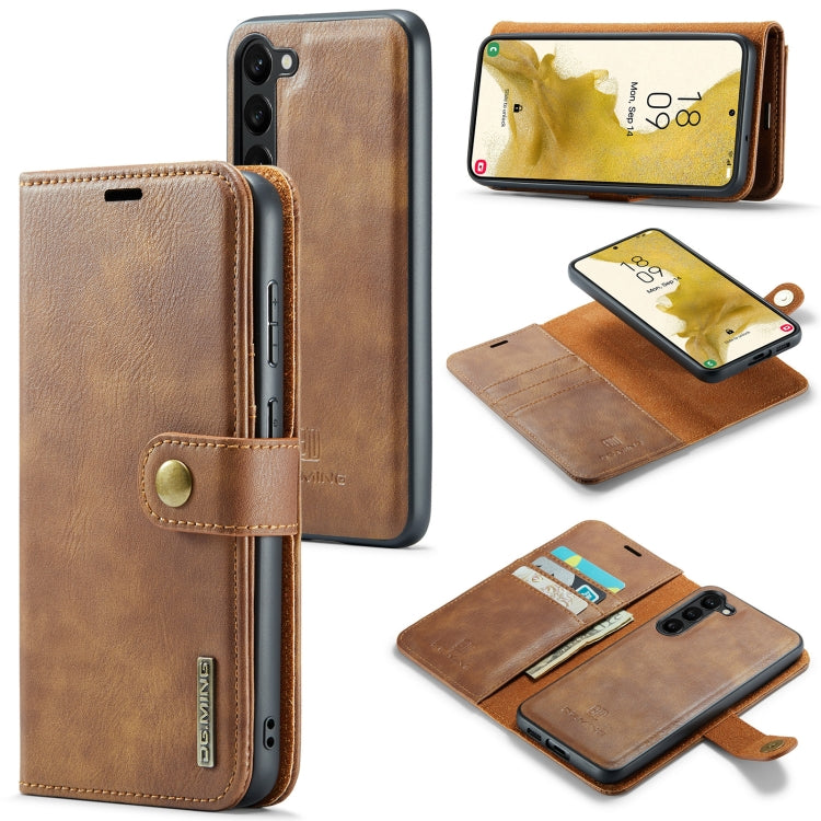For Samsung Galaxy S23+ 5G DG.MING Crazy Horse Texture Detachable Magnetic Leather Case