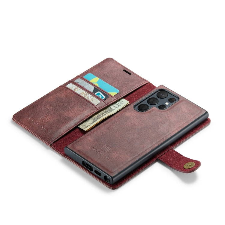 For Samsung Galaxy S23 Ultra 5G DG.MING Crazy Horse Texture Detachable Magnetic Leather Case