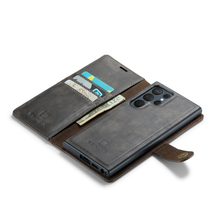 For Samsung Galaxy S23 Ultra 5G DG.MING Crazy Horse Texture Detachable Magnetic Leather Case
