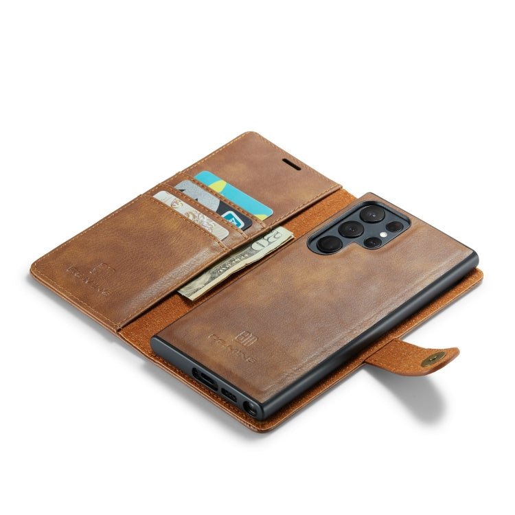 For Samsung Galaxy S23 Ultra 5G DG.MING Crazy Horse Texture Detachable Magnetic Leather Case