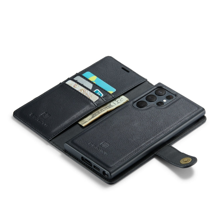 For Samsung Galaxy S23 Ultra 5G DG.MING Crazy Horse Texture Detachable Magnetic Leather Case