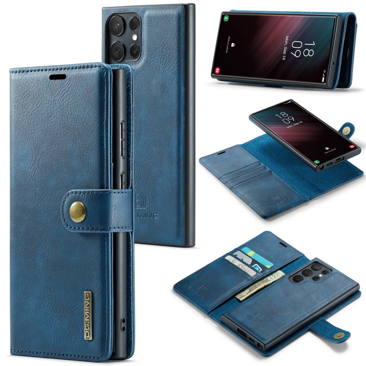 For Samsung Galaxy S23 Ultra 5G DG.MING Crazy Horse Texture Detachable Magnetic Leather Case