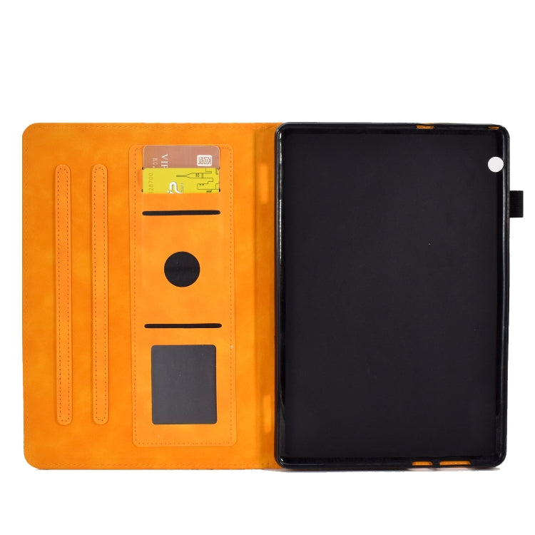 For Huawei MatePad T5 10.0 Rhombus Embossed Leather Smart Tablet Case