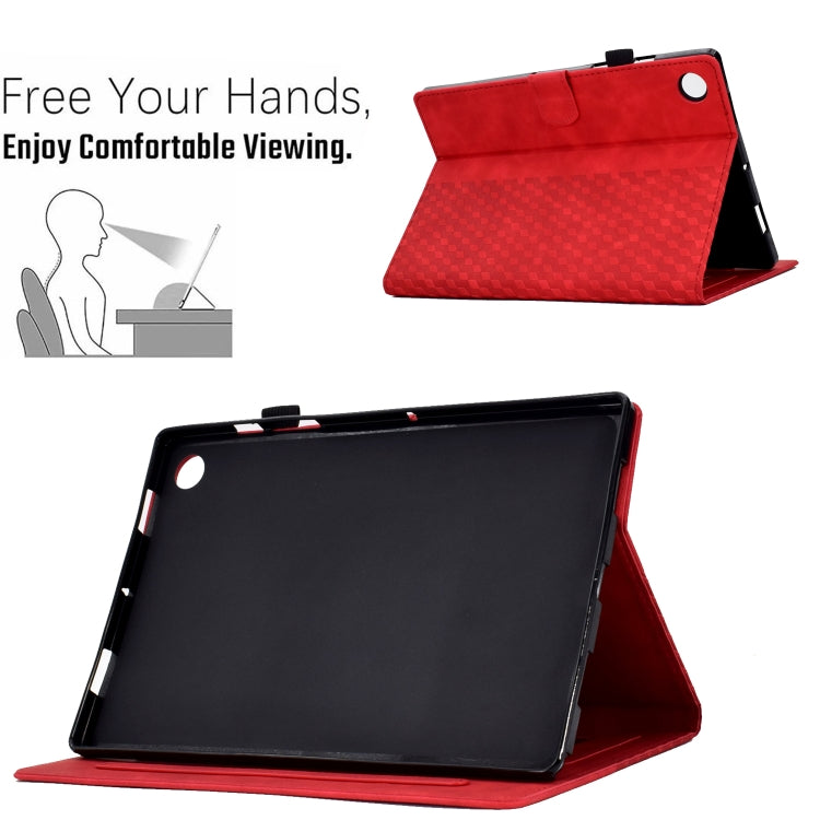For Lenovo Tab M10 Plus Gen 3 Rhombus Embossed Leather Smart Tablet Case