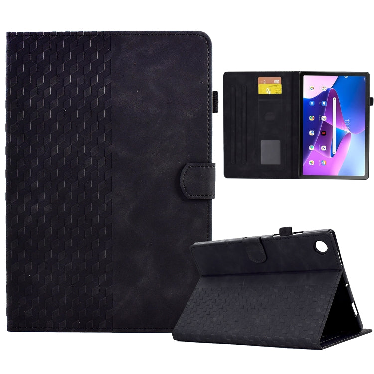For Lenovo Tab M10 Plus Gen 3 Rhombus Embossed Leather Smart Tablet Case