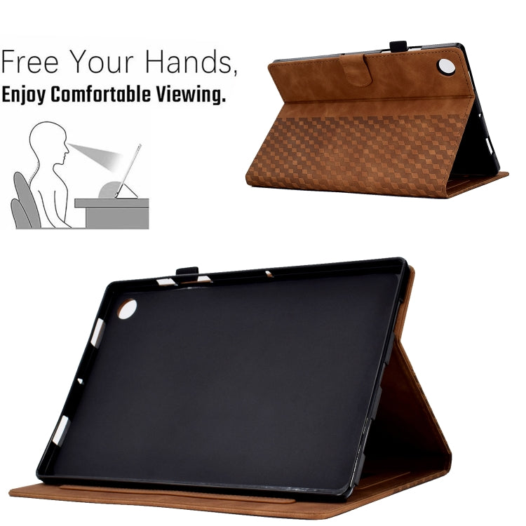 For Lenovo Tab M10 Plus Gen 3 Rhombus Embossed Leather Smart Tablet Case