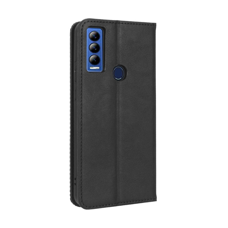 For AT&T Motivate Max U668AA / Cricket Ovation 3 Magnetic Buckle Retro Texture Leather Phone Case