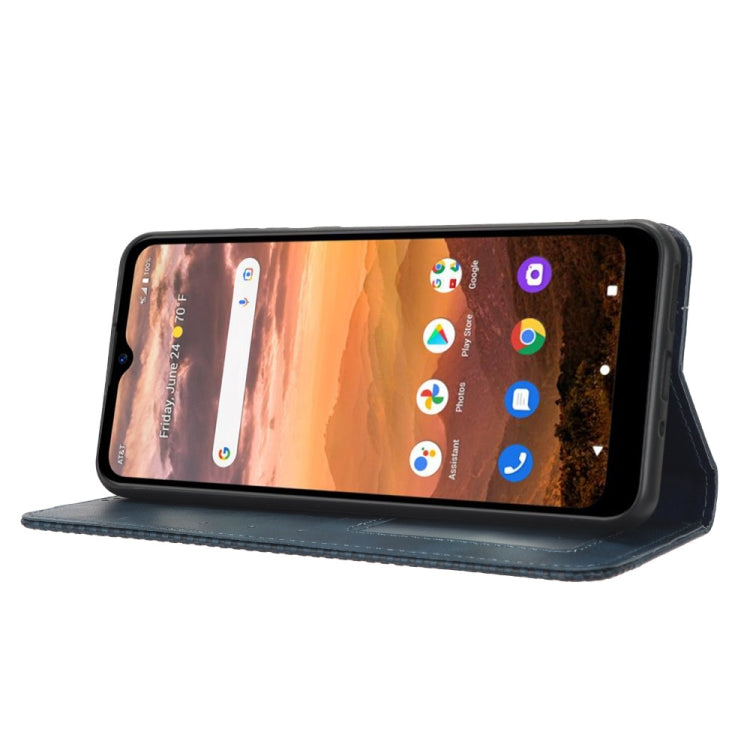 For AT&T Motivate Max U668AA / Cricket Ovation 3 Magnetic Buckle Retro Texture Leather Phone Case