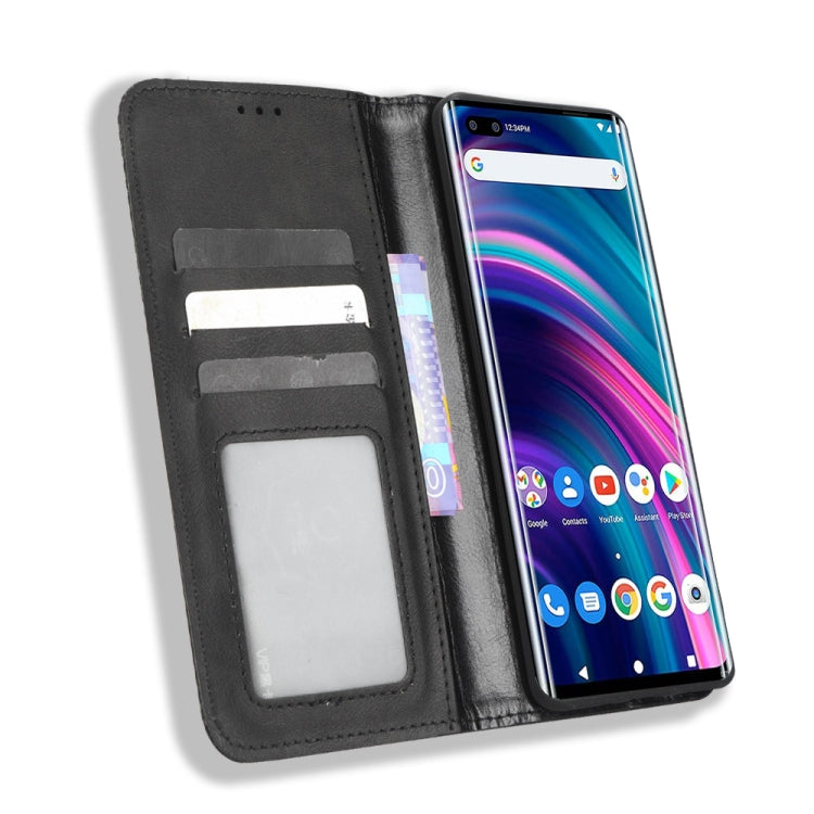 For BLU Bold N2 Magnetic Buckle Retro Texture Leather Phone Case