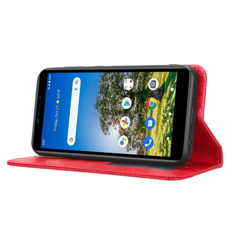 For AT&T Calypso 3 U328AA Magnetic Buckle Retro Texture Leather Phone Case