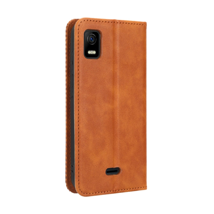 For AT&T Calypso 3 U328AA Magnetic Buckle Retro Texture Leather Phone Case