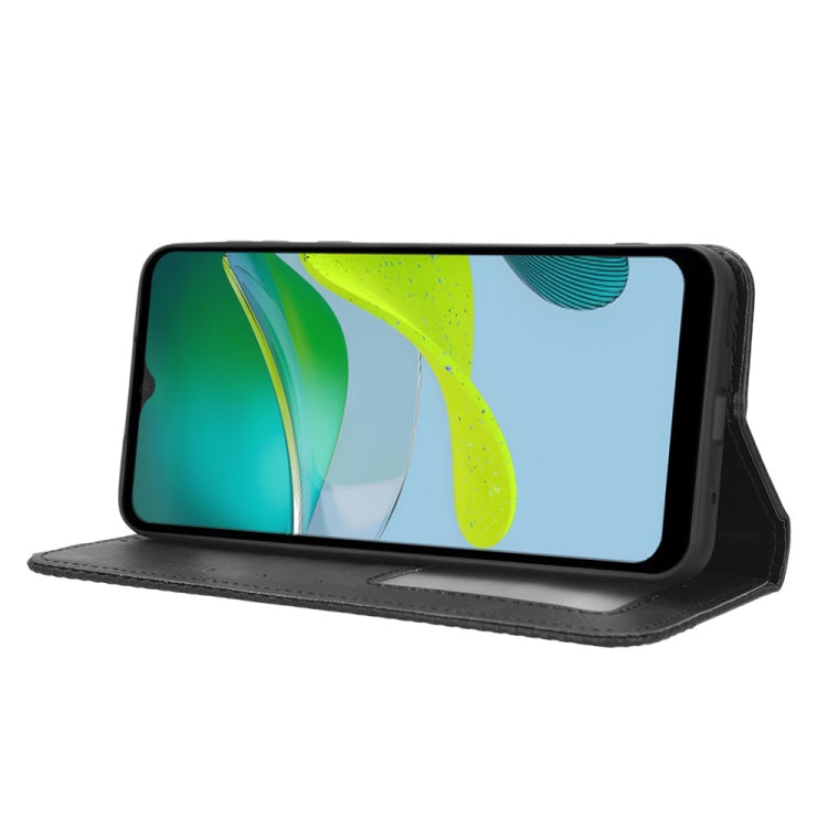 For Motorola Moto E13 4G Magnetic Buckle Retro Texture Leather Phone Case