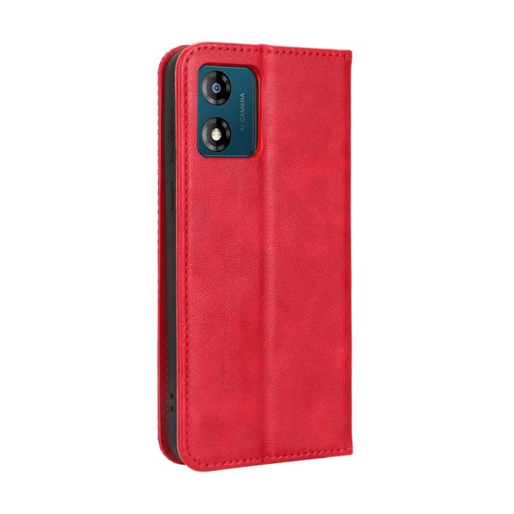 For Motorola Moto E13 4G Magnetic Buckle Retro Texture Leather Phone Case