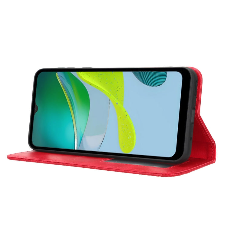 For Motorola Moto E13 4G Magnetic Buckle Retro Texture Leather Phone Case