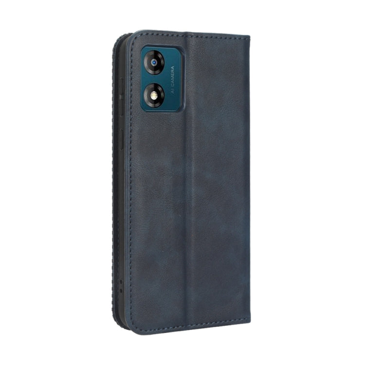 For Motorola Moto E13 4G Magnetic Buckle Retro Texture Leather Phone Case