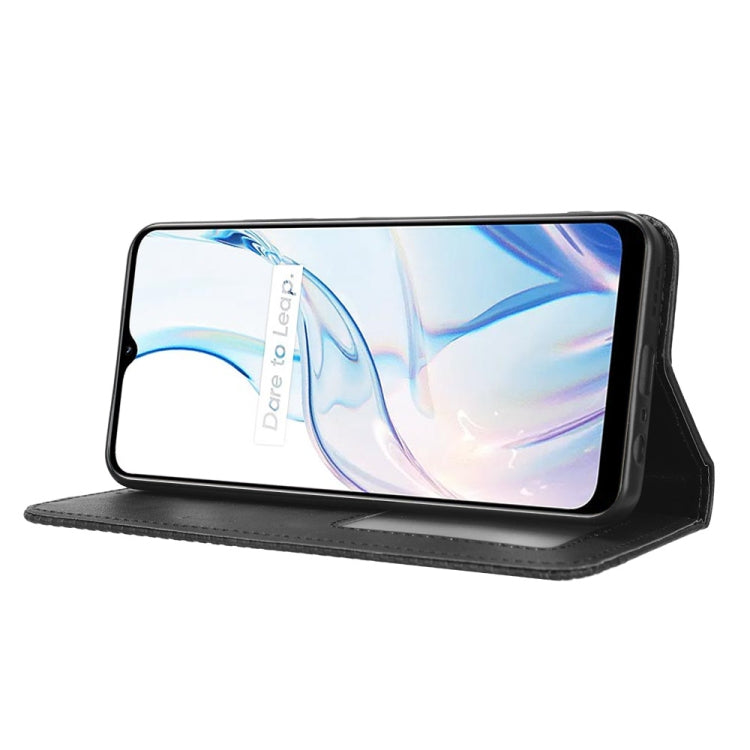 For Realme C30 / C30s Magnetic Buckle Retro Texture Leather Phone Case