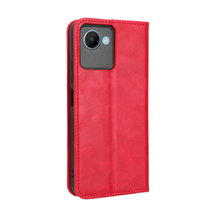 For Realme C30 / C30s Magnetic Buckle Retro Texture Leather Phone Case