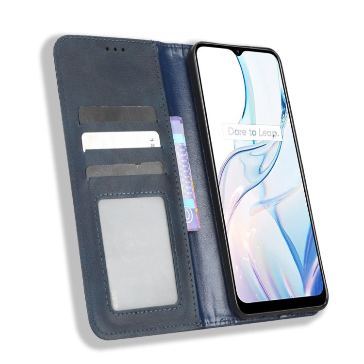 For Realme C30 / C30s Magnetic Buckle Retro Texture Leather Phone Case