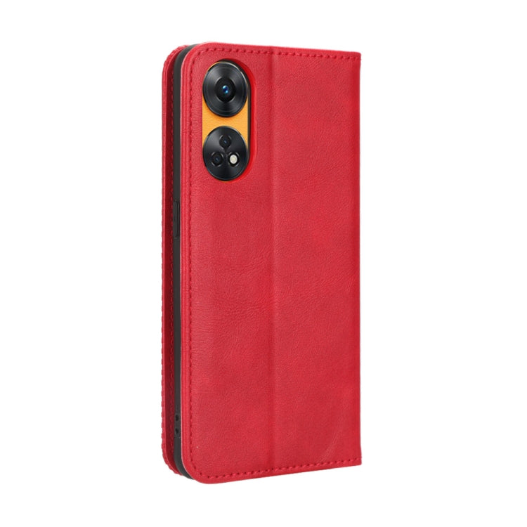For OPPO Reno8 T 4G Magnetic Buckle Retro Texture Leather Phone Case
