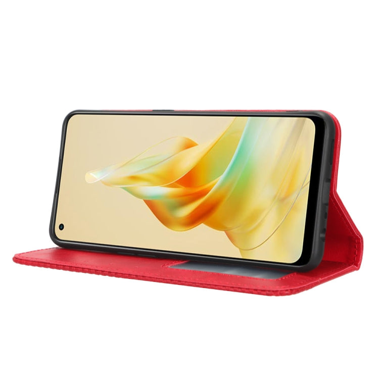 For OPPO Reno8 T 4G Magnetic Buckle Retro Texture Leather Phone Case