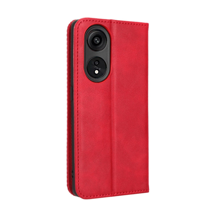 For OPPO Reno8 T 5G / A1 Pro Magnetic Buckle Retro Texture Leather Phone Case