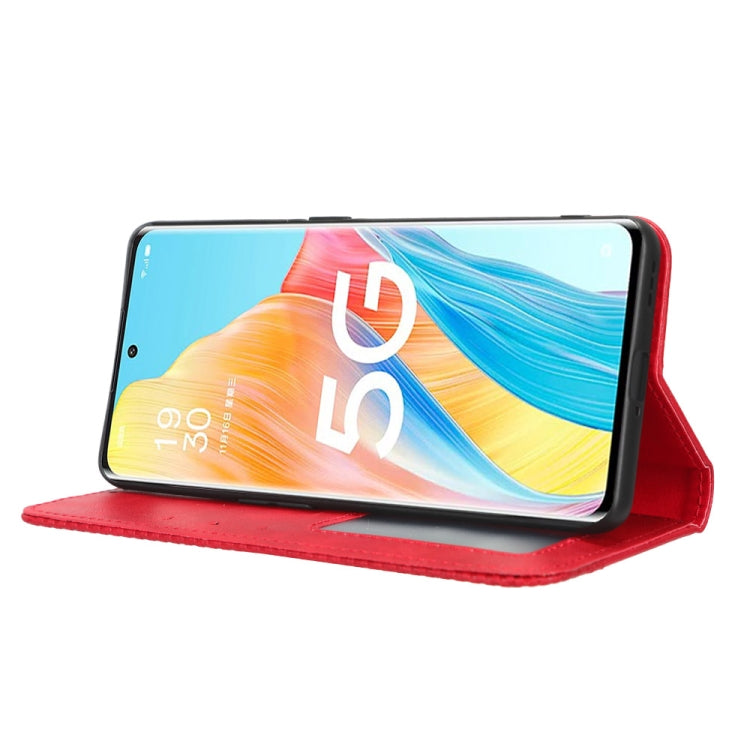 For OPPO Reno8 T 5G / A1 Pro Magnetic Buckle Retro Texture Leather Phone Case