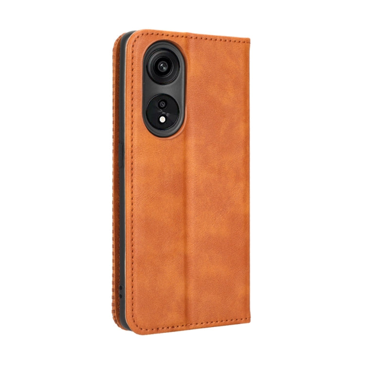For OPPO Reno8 T 5G / A1 Pro Magnetic Buckle Retro Texture Leather Phone Case
