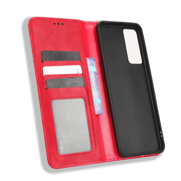 For TCL 40 R 5G Magnetic Buckle Retro Texture Leather Phone Case