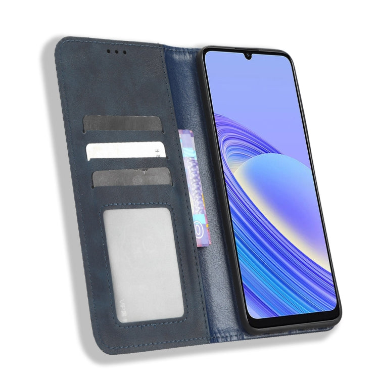 For TCL 40 SE Magnetic Buckle Retro Texture Leather Phone Case