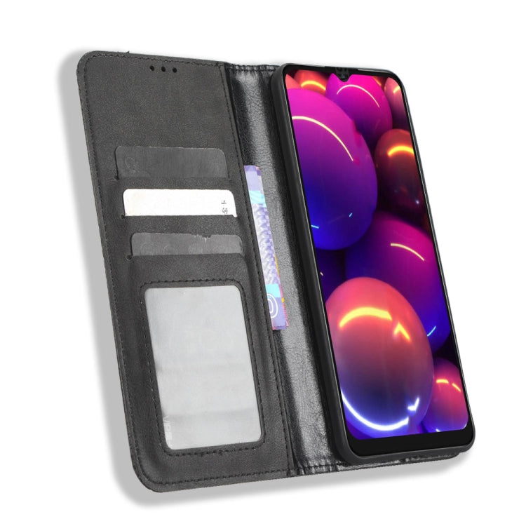 For TCL 305i Magnetic Buckle Retro Texture Leather Phone Case