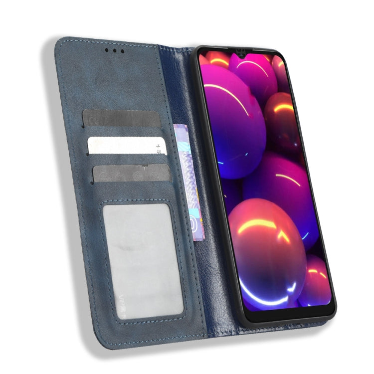 For TCL 305i Magnetic Buckle Retro Texture Leather Phone Case