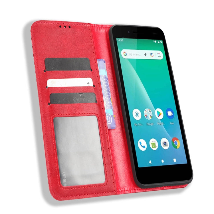 For Unimax UMX U696CL Magnetic Buckle Retro Texture Leather Phone Case