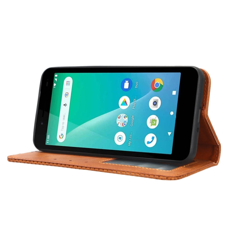 For Unimax UMX U696CL Magnetic Buckle Retro Texture Leather Phone Case