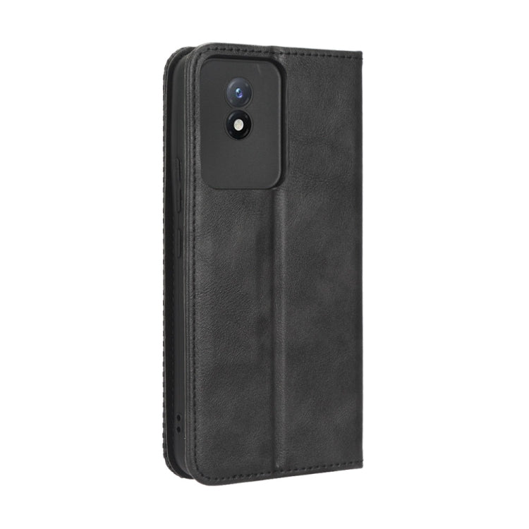 For vivo Y02 4G Magnetic Buckle Retro Texture Leather Phone Case