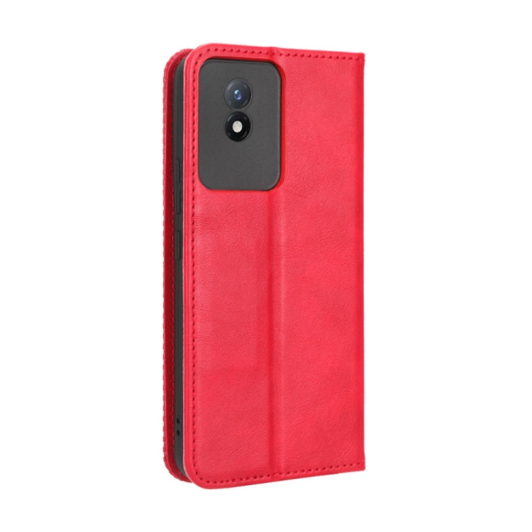 For vivo Y02 4G Magnetic Buckle Retro Texture Leather Phone Case