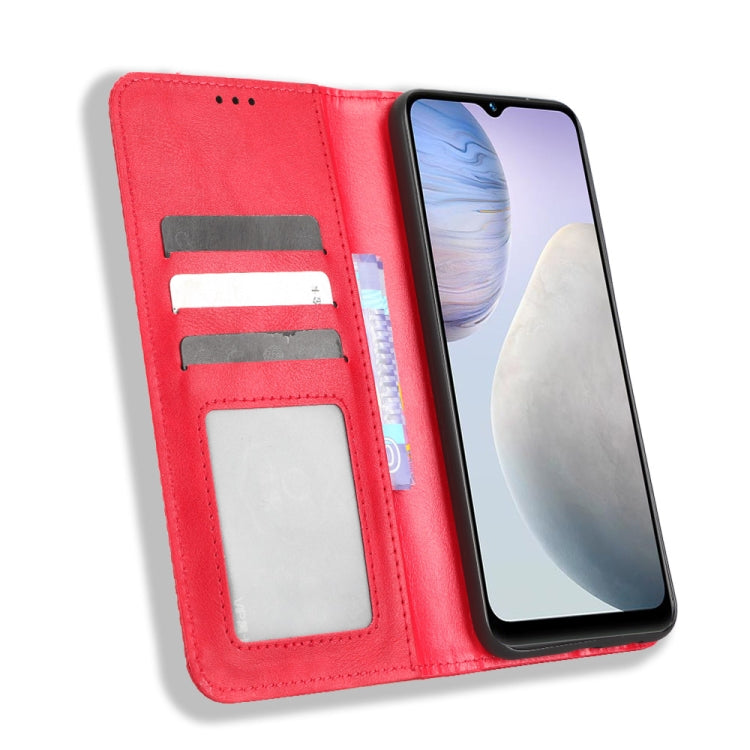 For vivo Y02 4G Magnetic Buckle Retro Texture Leather Phone Case