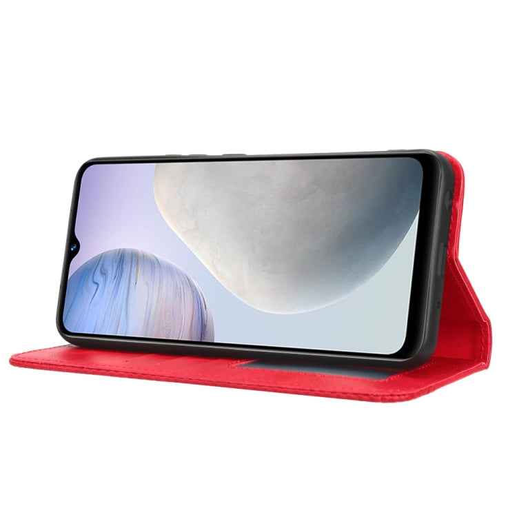 For vivo Y02 4G Magnetic Buckle Retro Texture Leather Phone Case