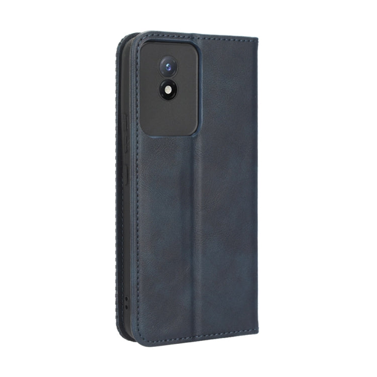 For vivo Y02 4G Magnetic Buckle Retro Texture Leather Phone Case