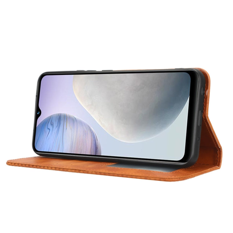 For vivo Y02 4G Magnetic Buckle Retro Texture Leather Phone Case