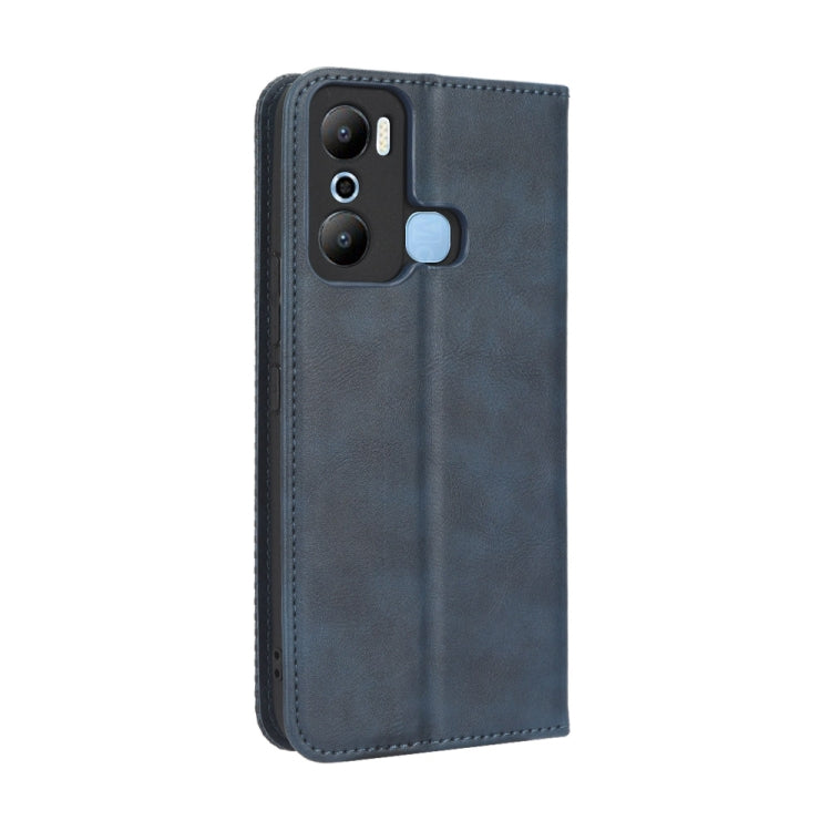 For Infinix Hot 20 Play Magnetic Buckle Retro Texture Leather Phone Case