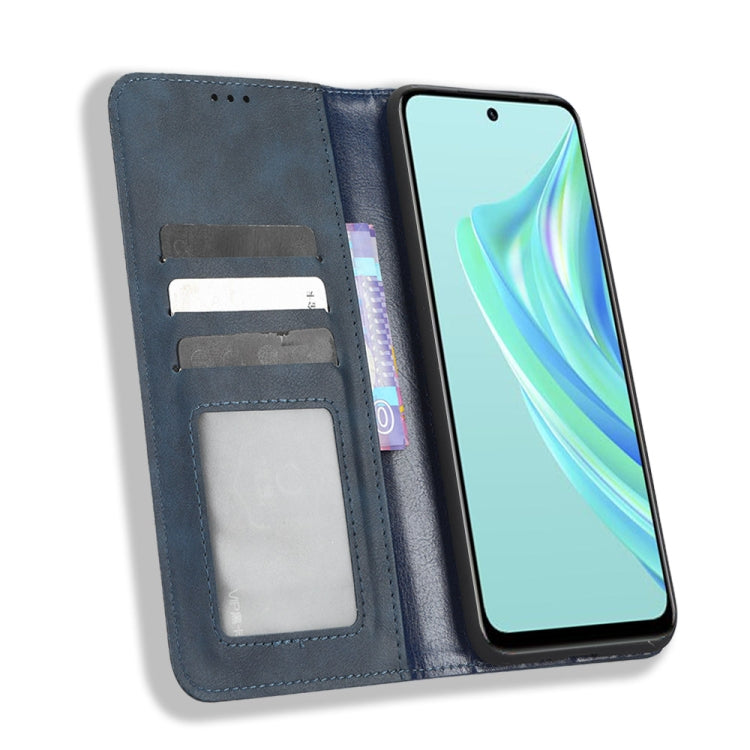 For Infinix Hot 20 Play Magnetic Buckle Retro Texture Leather Phone Case