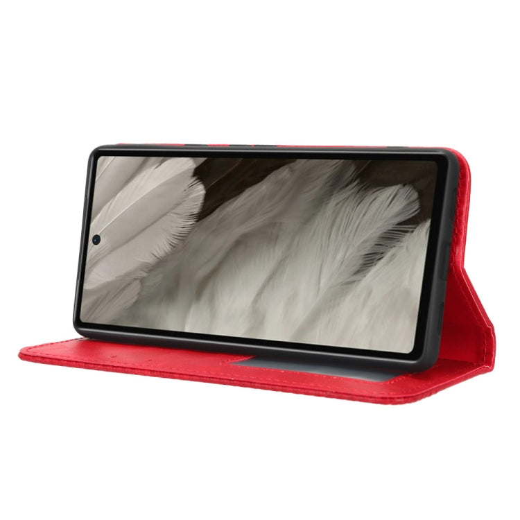 For Google Pixel 7a Magnetic Buckle Retro Texture Leather Phone Case