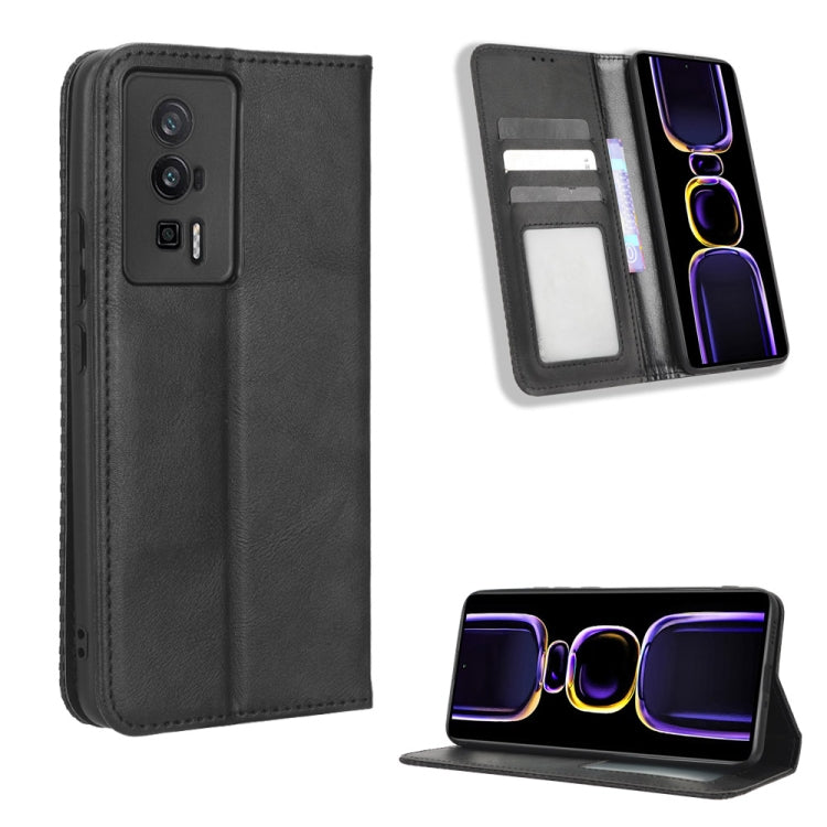 For Xiaomi Redmi K60 5G / K60 Pro Magnetic Buckle Retro Texture Leather Phone Case