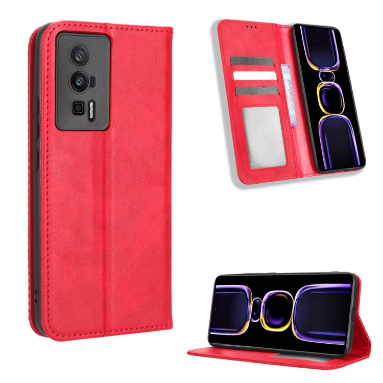 For Xiaomi Redmi K60 5G / K60 Pro Magnetic Buckle Retro Texture Leather Phone Case