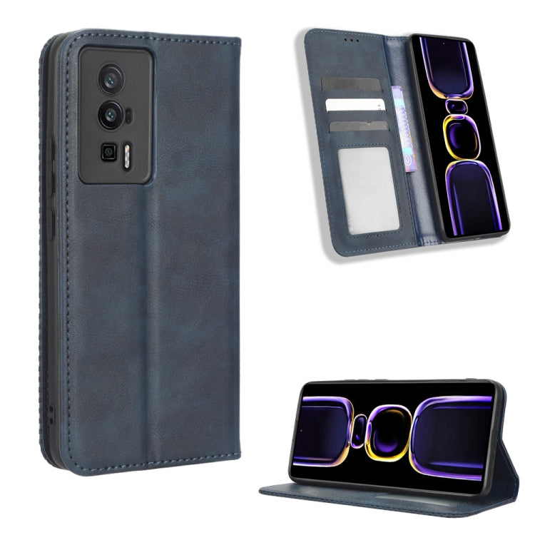 For Xiaomi Redmi K60 5G / K60 Pro Magnetic Buckle Retro Texture Leather Phone Case